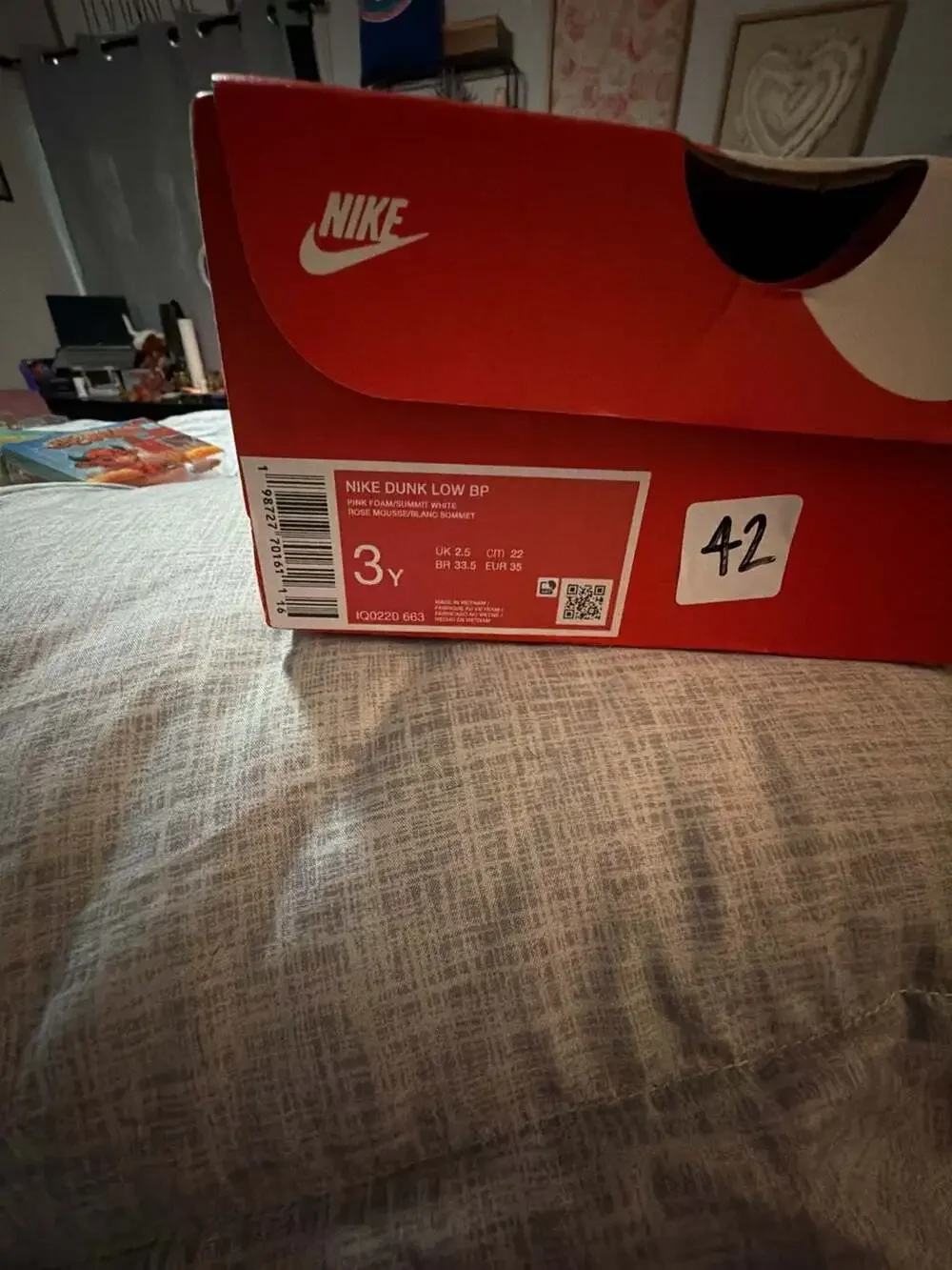 Nike Dunk Low BP Valentine's Day Pink Foam/Summit White Size 3Y